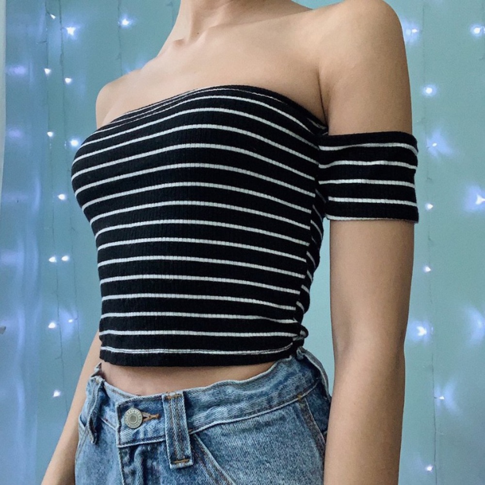forever 21 off the shoulder striped top